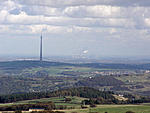elmley moor tv mast. huge concrete structure. yorkshire tv.